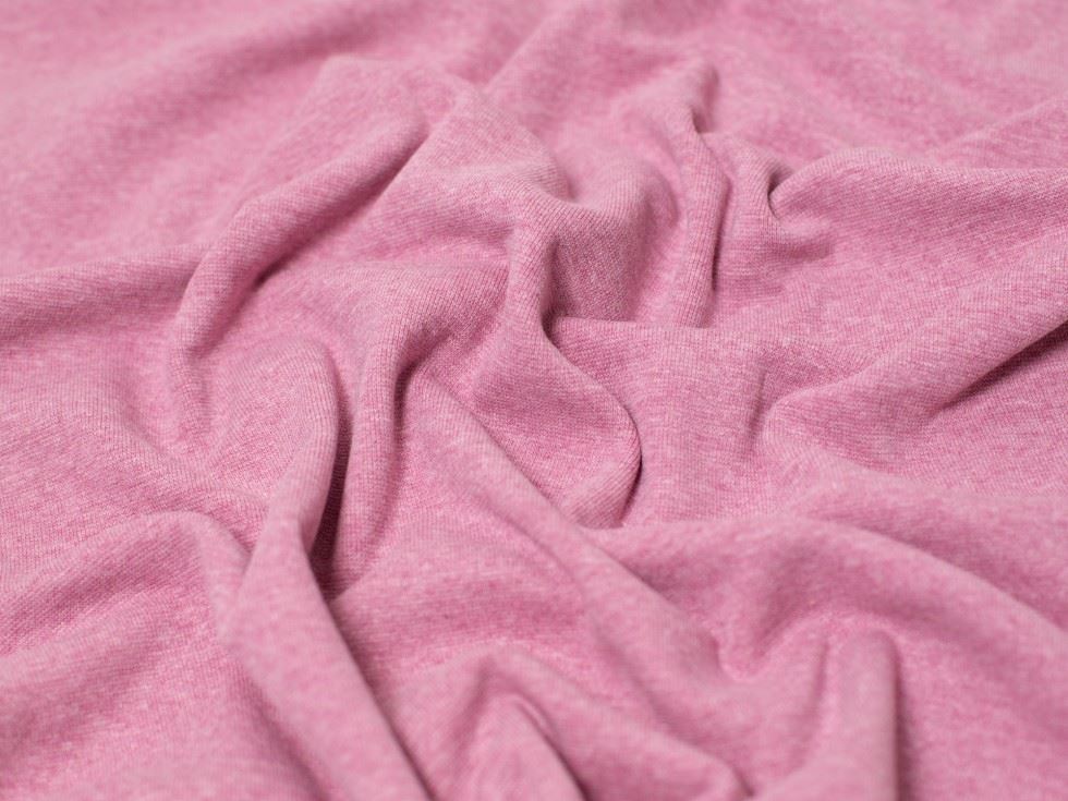 Minerva Core Range Bright Pink Melange Tubular Ribbing Stretch Knit Fabric