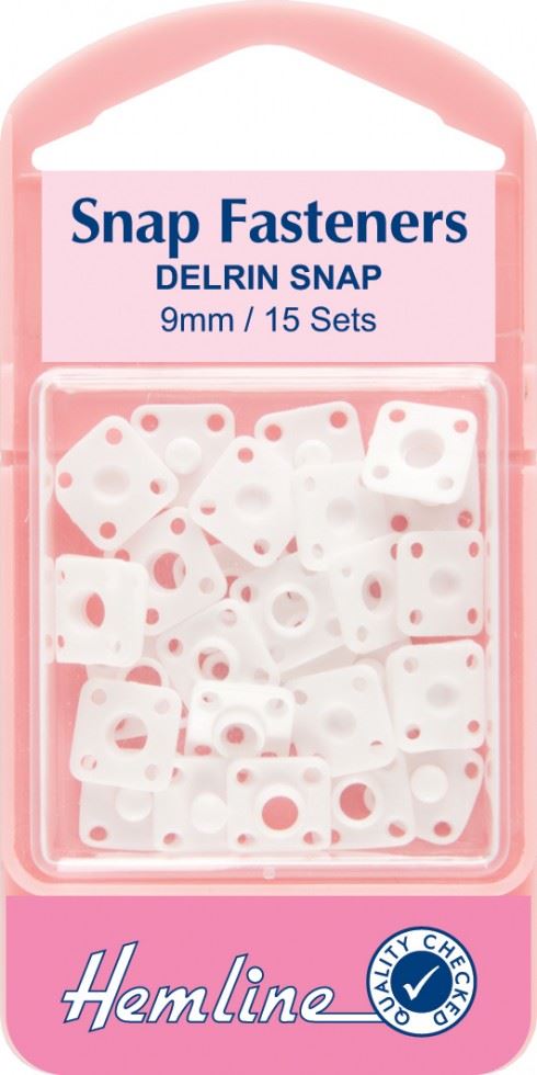 Hemline Clear/White Sew On Plastic Press Snap Fasteners