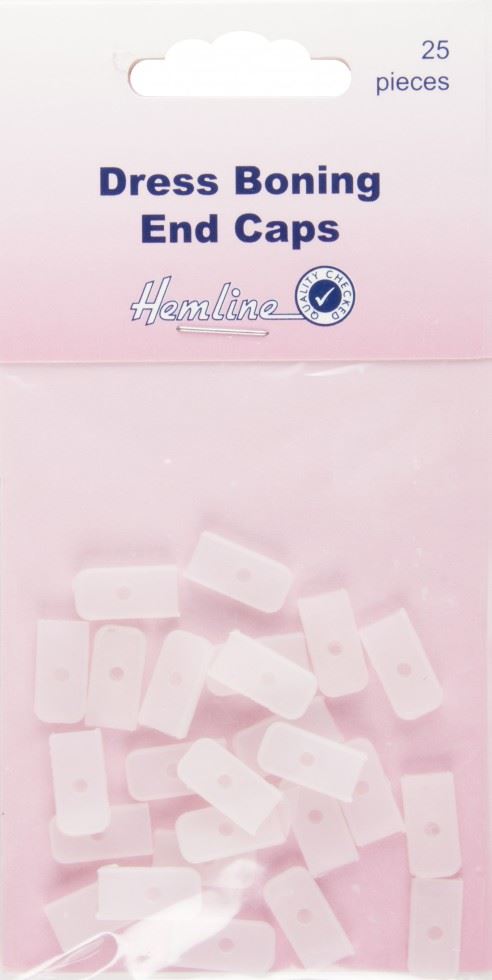 Hemline Boning End Caps White