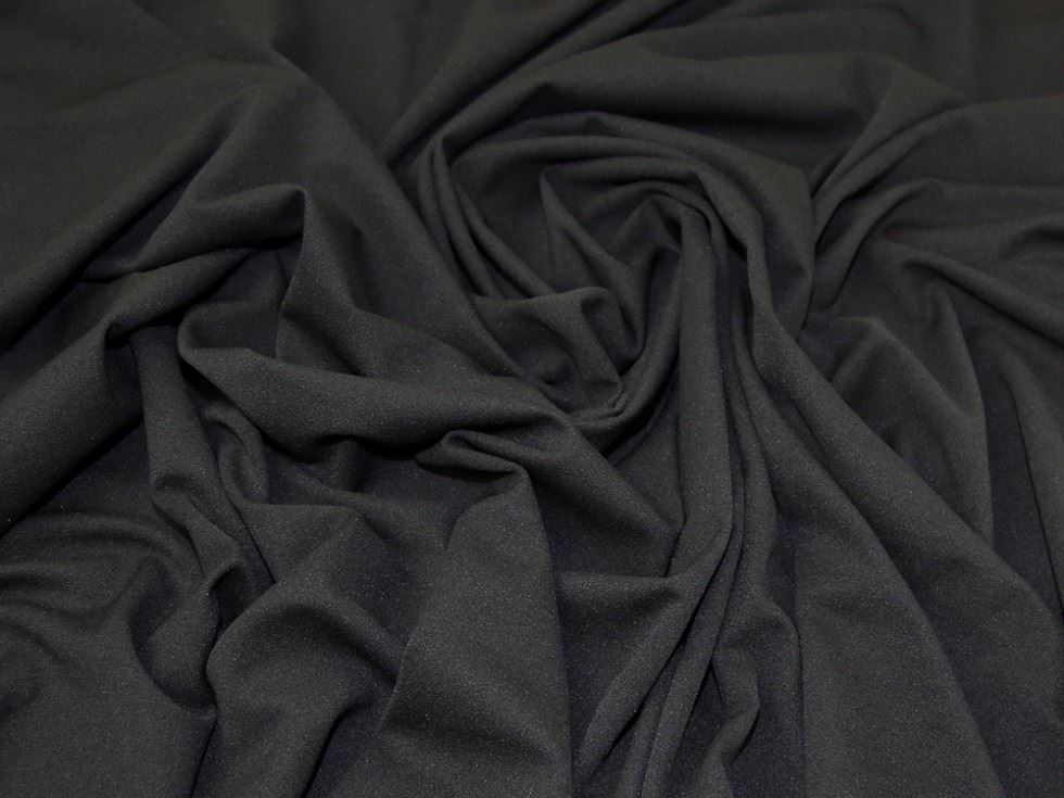 Minerva Core Range Black Farne Scuba Crepe Stretch Knit Fabric