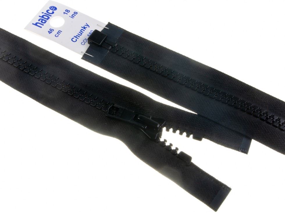 YKK Vislon Chunky Open End Zips Black