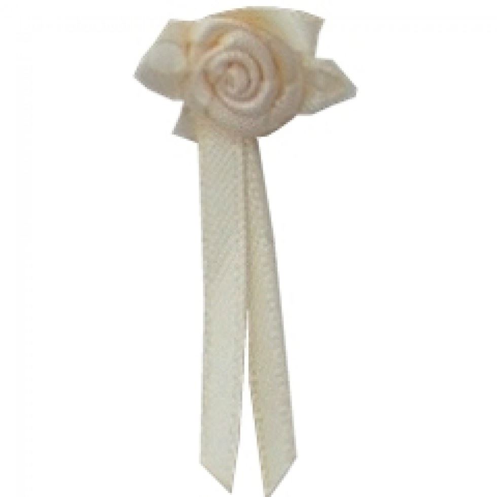 Berisfords 815 Cream Long Ribbon Rose Centred Bows