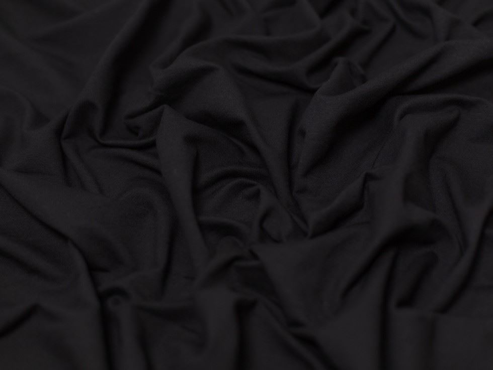 Minerva Core Range Black Medium Loop Back French Terry Stretch Knit Fabric