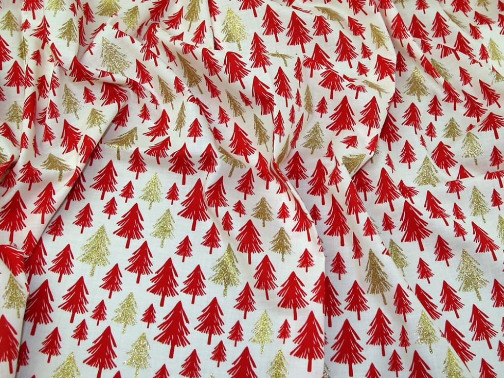 Deadstock Glitter 100% Cotton Fabric Cream