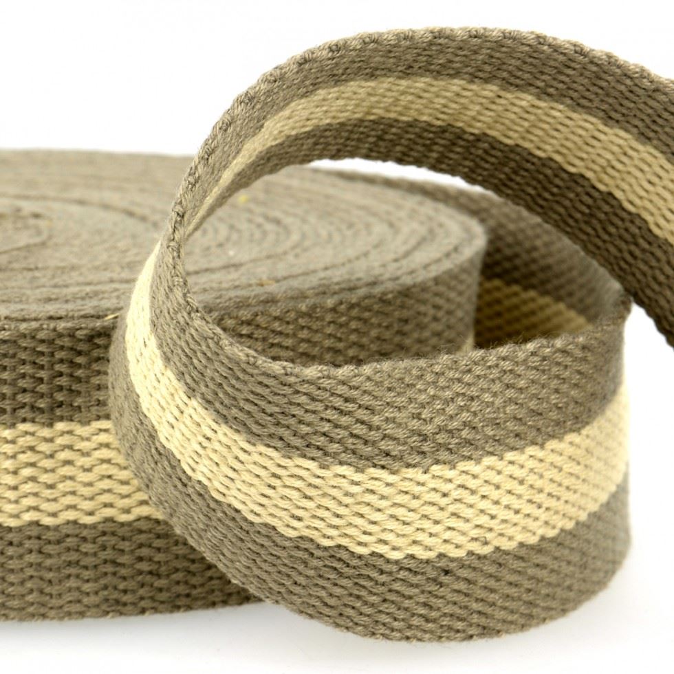 Stephanoise Two Tone Strap Webbing Khaki Beige