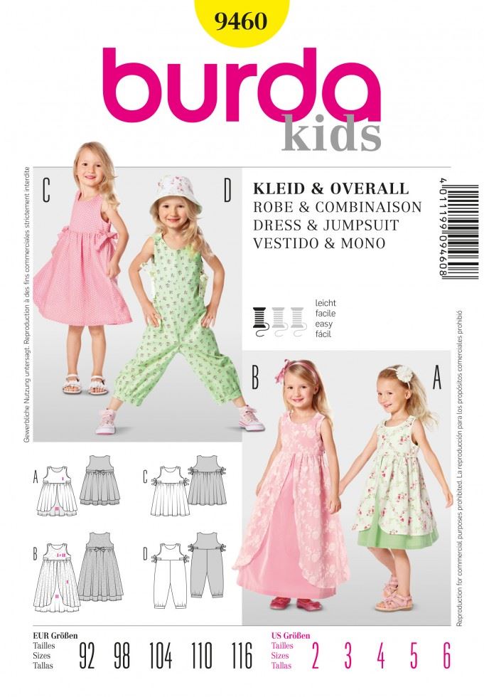 Burda Paper Sewing Pattern 9460
 