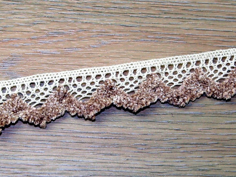 Natural Cotton Lace Trim Cream & Beige
 