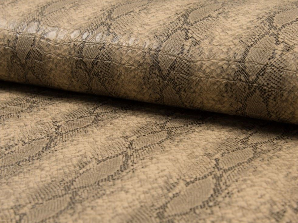 Deadstock Snakeskin Faux Leather Fabric Sand
 