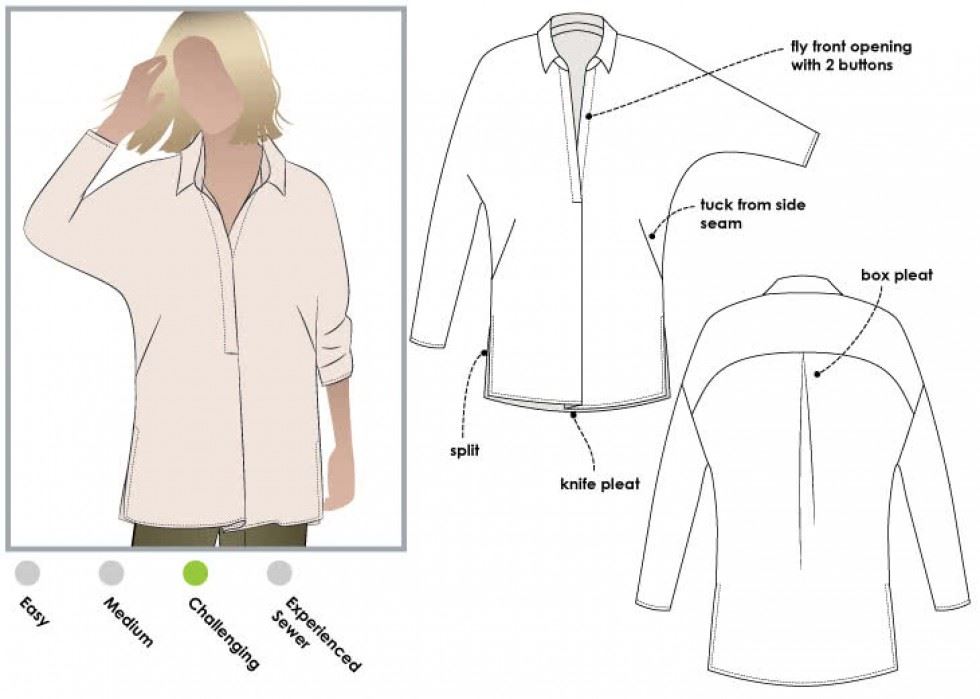 Style Arc Sewing Pattern Trudy Tunic Top