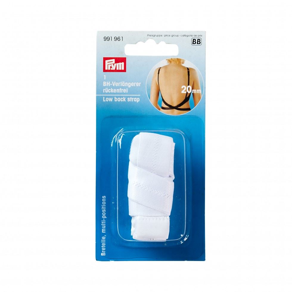 Prym Low Back Bra Strap White
 