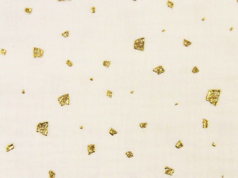 Cream Foil Cotton Double Gauze Fabric