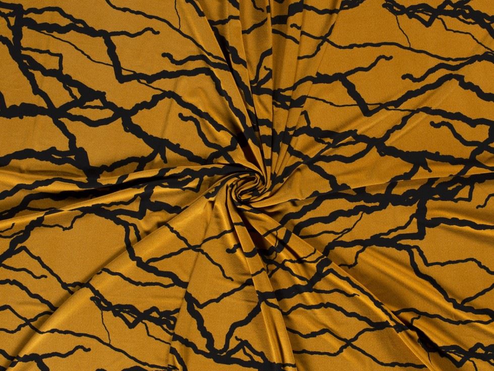 Crepe Textured Stretch Knit Fabric Ochre
 