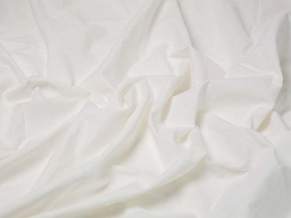 Minerva Core Range White Linen Look Textured Cotton Fabric