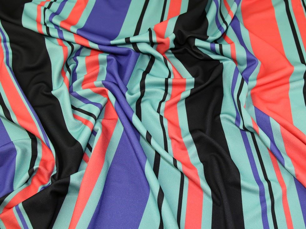 Multicoloured Deadstock Scuba Crepe Stretch Knit Fabric