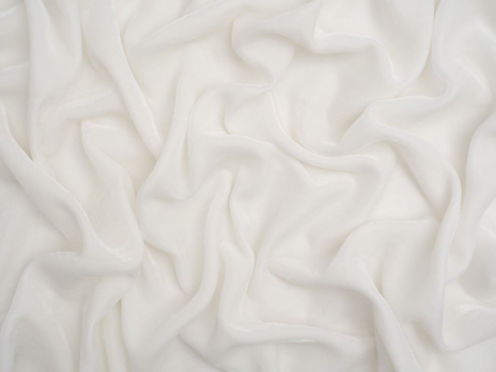 Minerva Core Range Silk Viscose Velvet Fabric Ivory
 