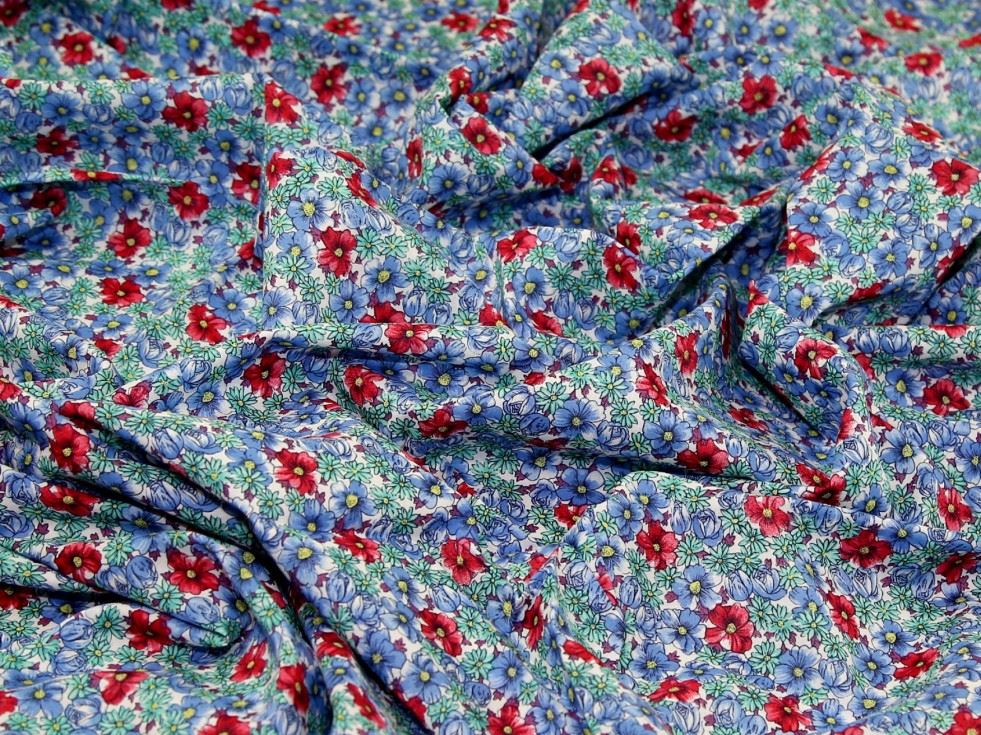 Deadstock Sea Island Cotton Voile Fabric Blue
 
