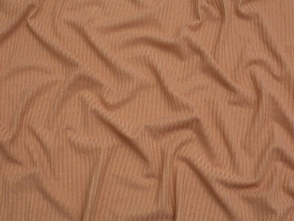 Minerva Core Range Pink & Gold Lurex Sparkle Rib Stretch Knit Fabric