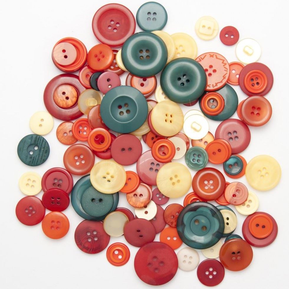 1 Kilo Assorted Buttons Bulk Value Pack Autumn