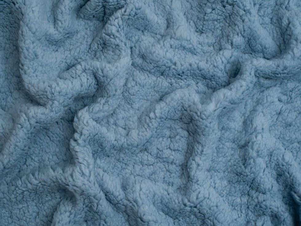 Minerva Core Range Blue Super Soft Shearling Fleece Fur Fabric