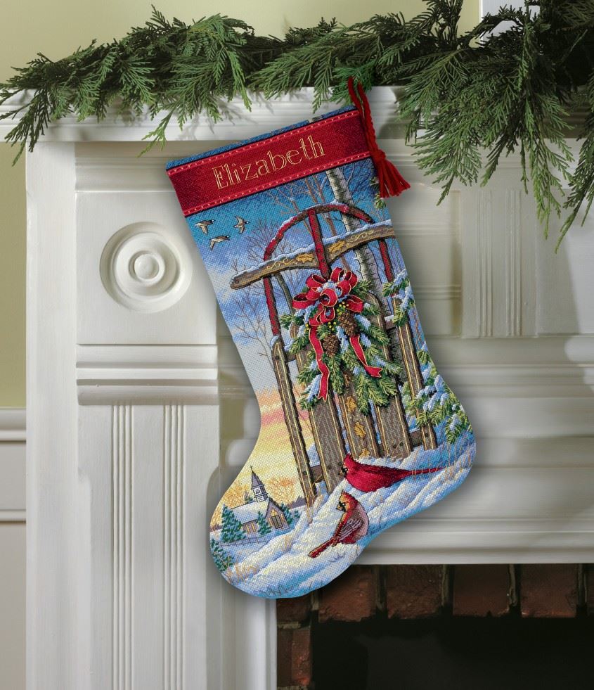 Dimensions Counted Cross Stitch Kit Stocking Christmas Sled
 