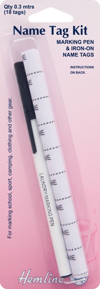 Hemline Black Name Label Kit
