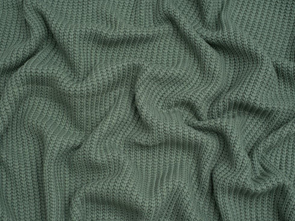 Minerva Core Range Chunky Cotton Sweater Knit Stretch Fabric Dark Mint
 