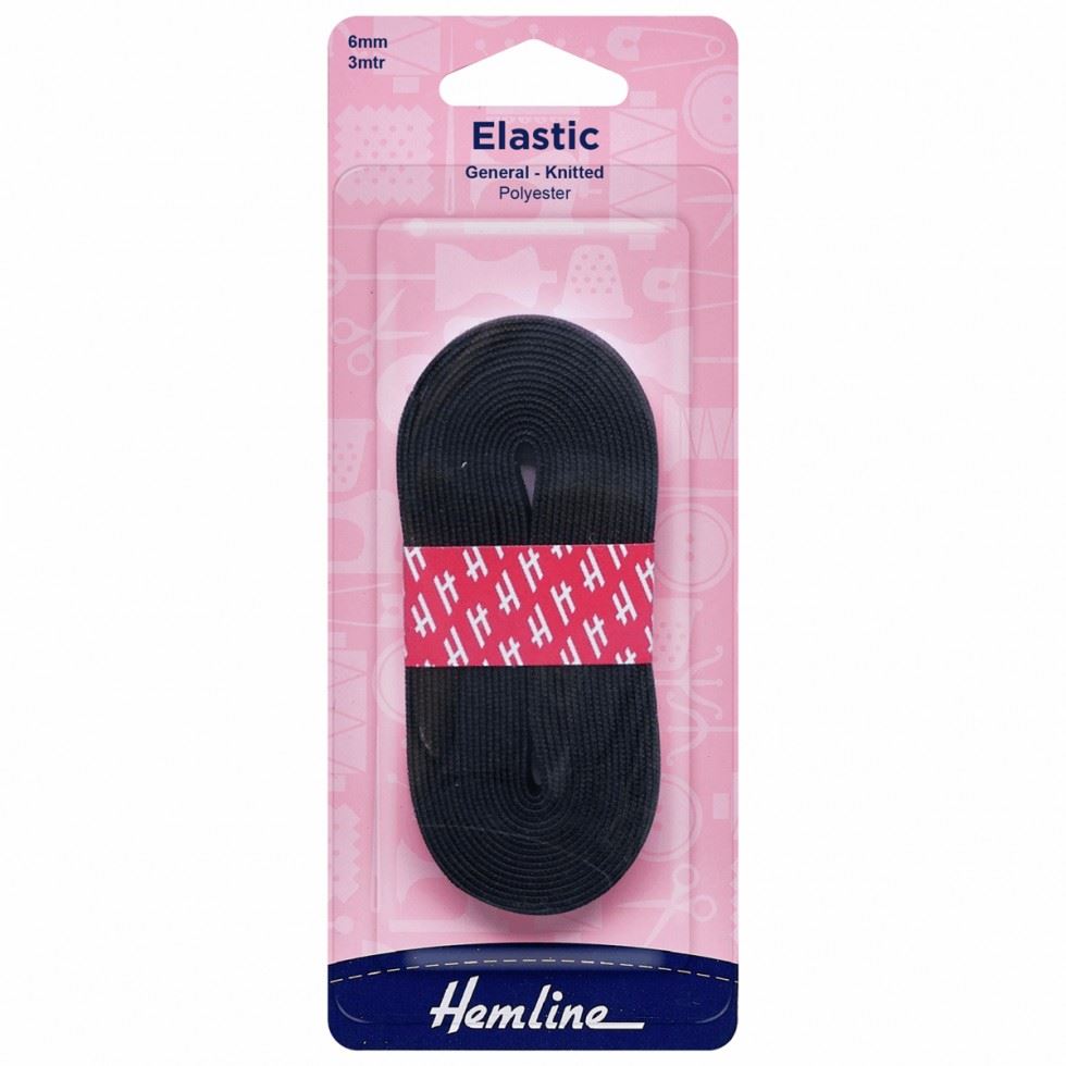 Hemline Black Soft Knitted Elastic