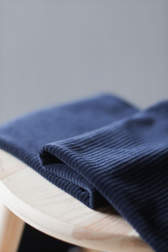 Mind The Maker Indigo Night Organic Cotton Velvety Cord Fabric