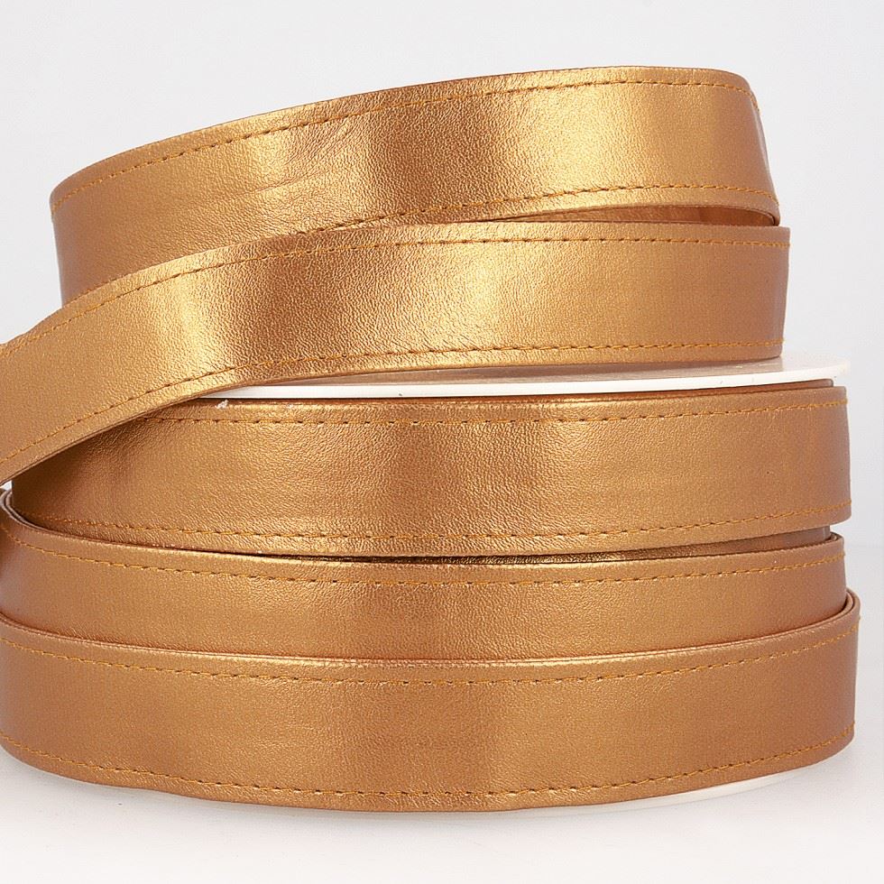 Stephanoise Faux Leather Webbing Gold
 