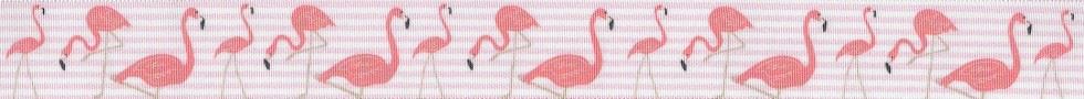 Berisfords Flamingo Stripes Ribbon Pale Pink
 