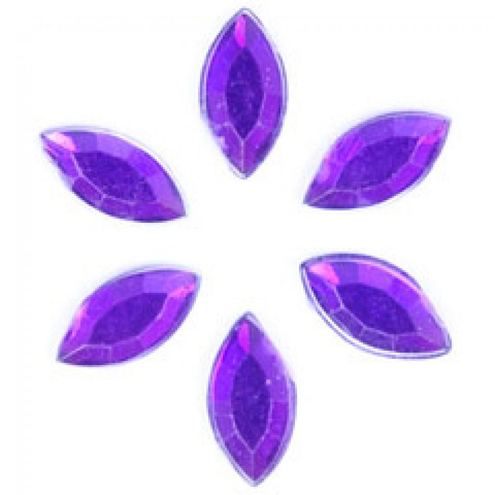 Trimits Oval Stick On Diamantes Purple