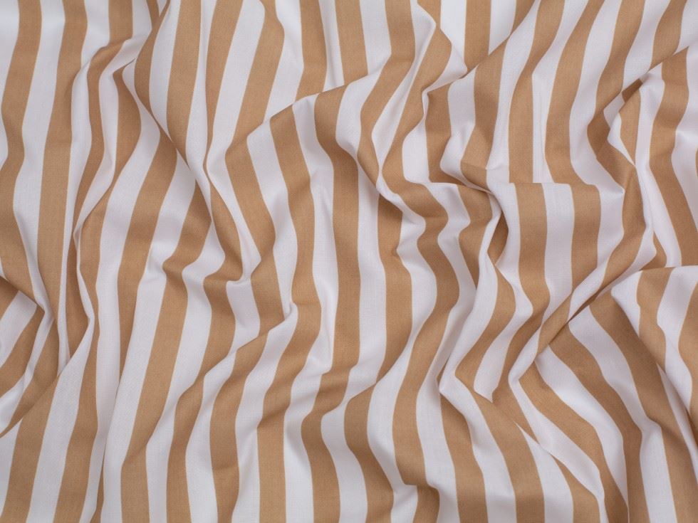 Minerva Core Range Printed Polycotton Fabric Beige & White
 