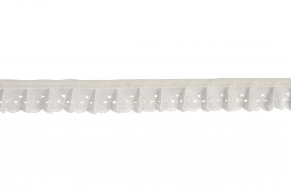 Broderie Anglaise Gathered Lace Trim Cream