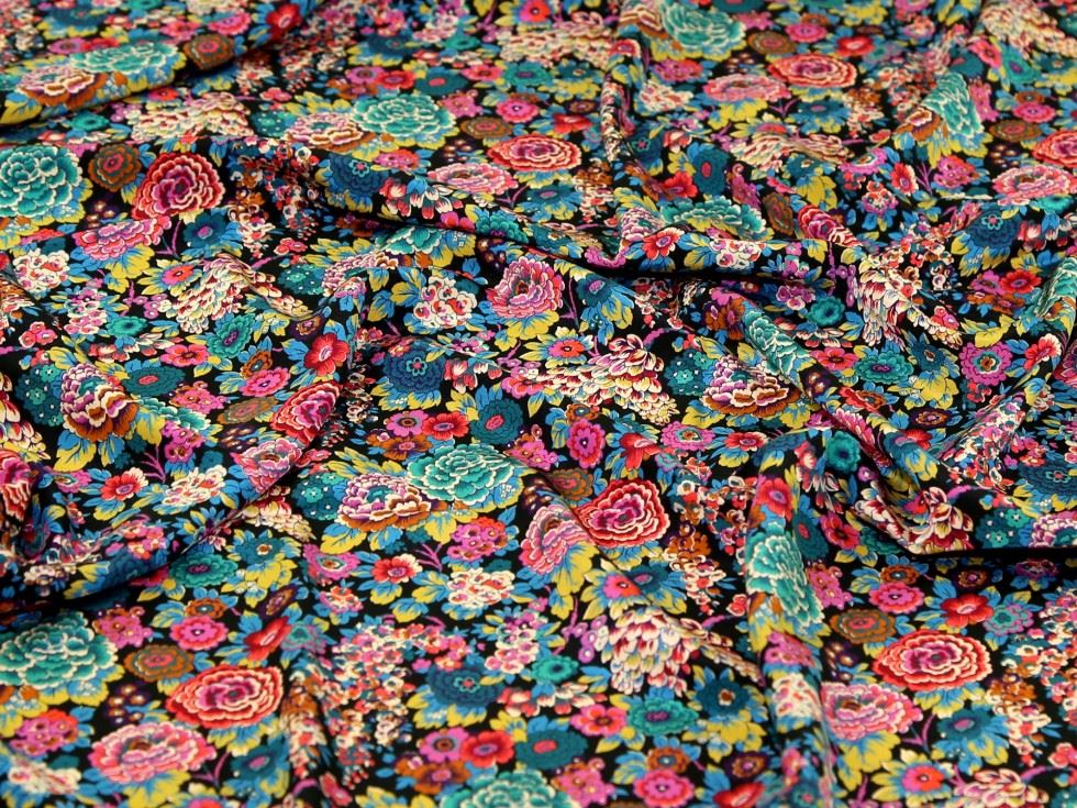 Liberty London Multicoloured Elysian Day Kensington Silk Crepe De Chine Fabric