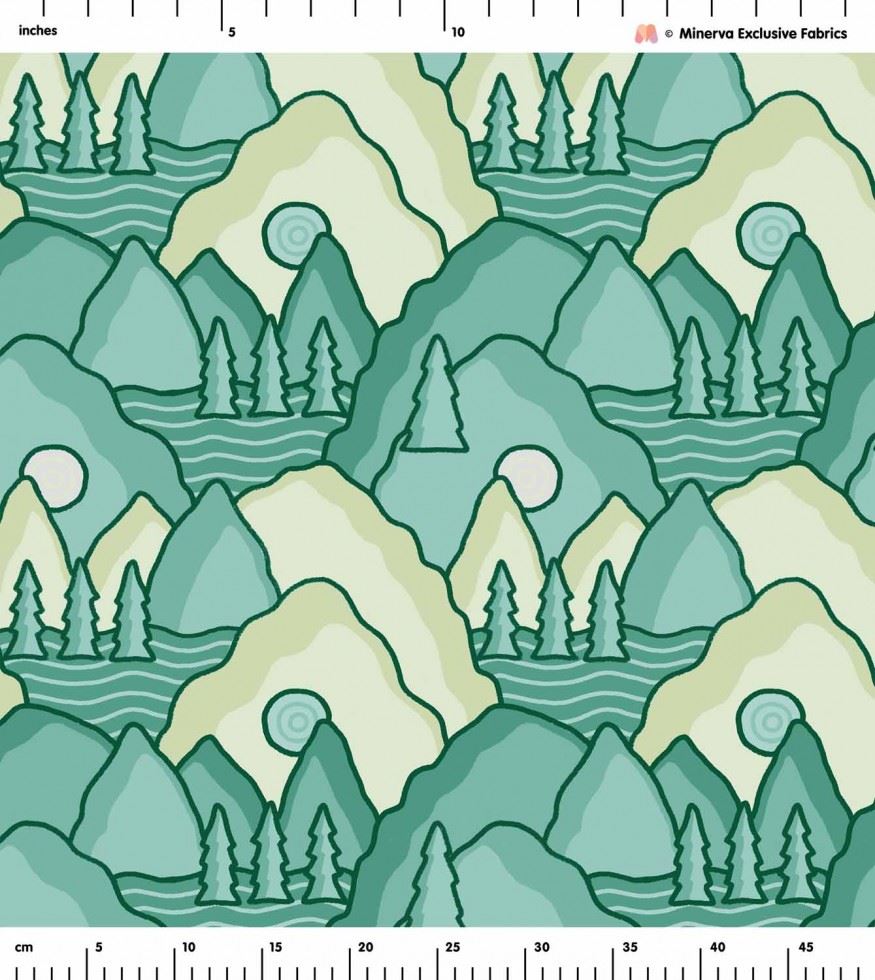 Minerva Exclusive Linen Fabric - POD - Mountain Memoir - per metre - Picture 4 of 5