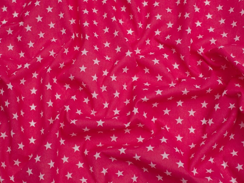 Minerva Core Range Cerise Pink Printed Polycotton Fabric