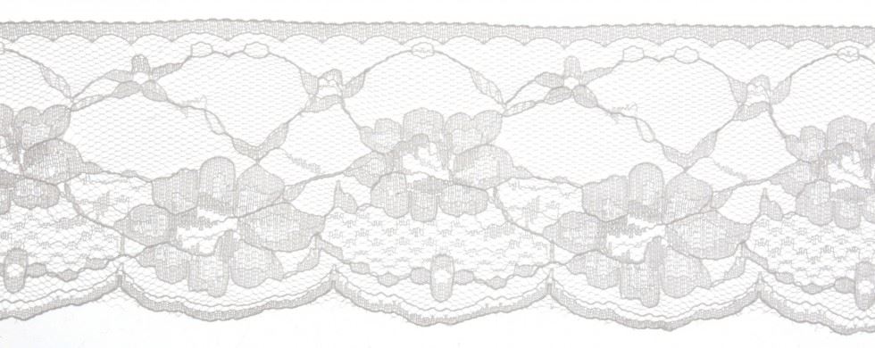 Essential Trimmings Light Grey Delicate Nylon Lace Trim