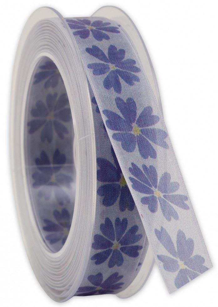 Purple Flower Print Ribbon (Value Roll)