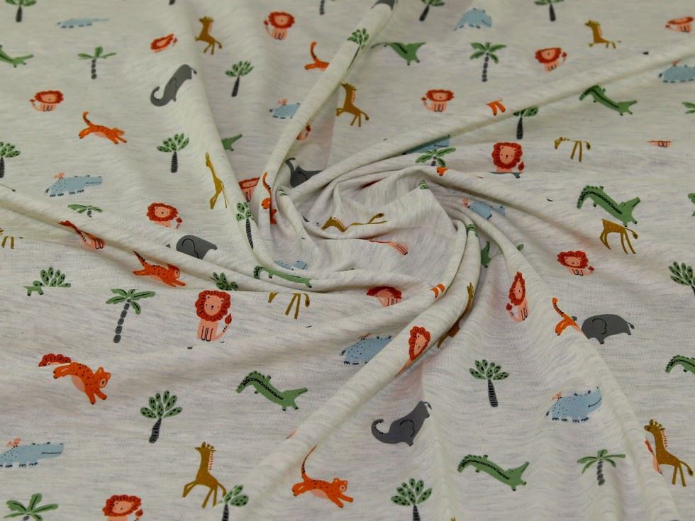 John Louden Ecru Cotton Jersey Stretch Knit Fabric