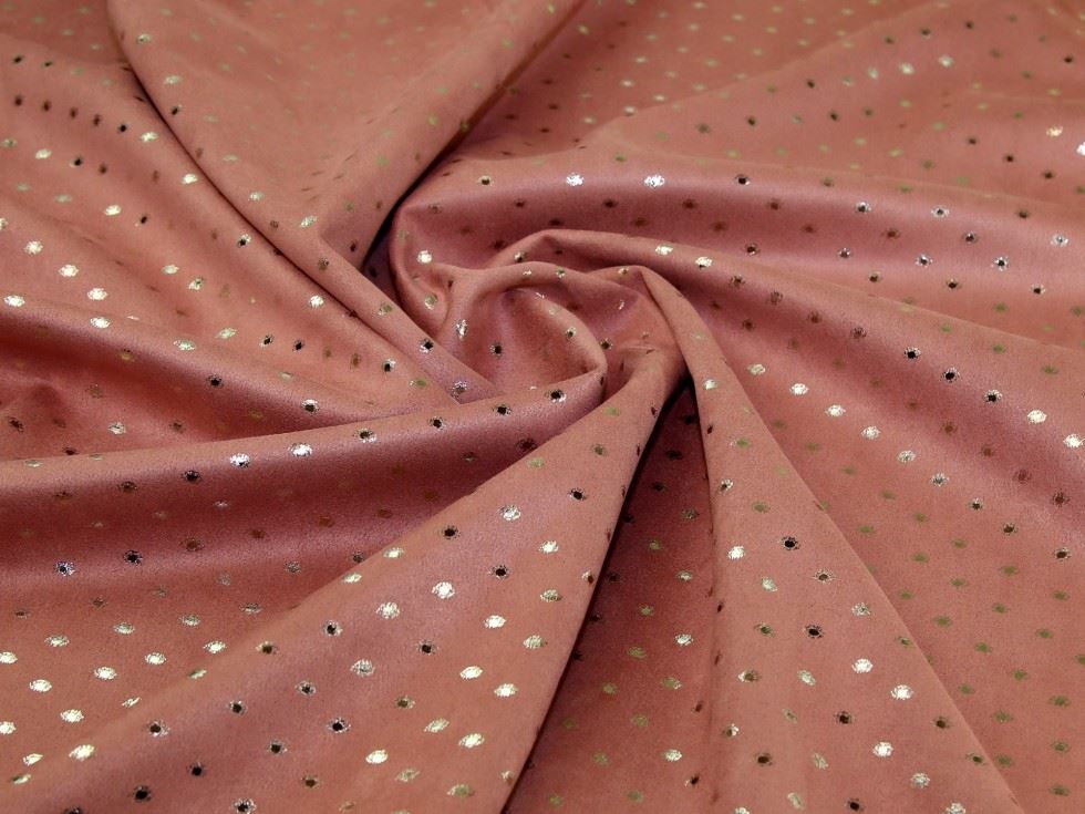 John Louden Rose Pink Metallic Suede Scuba Stretch Knit Fabric