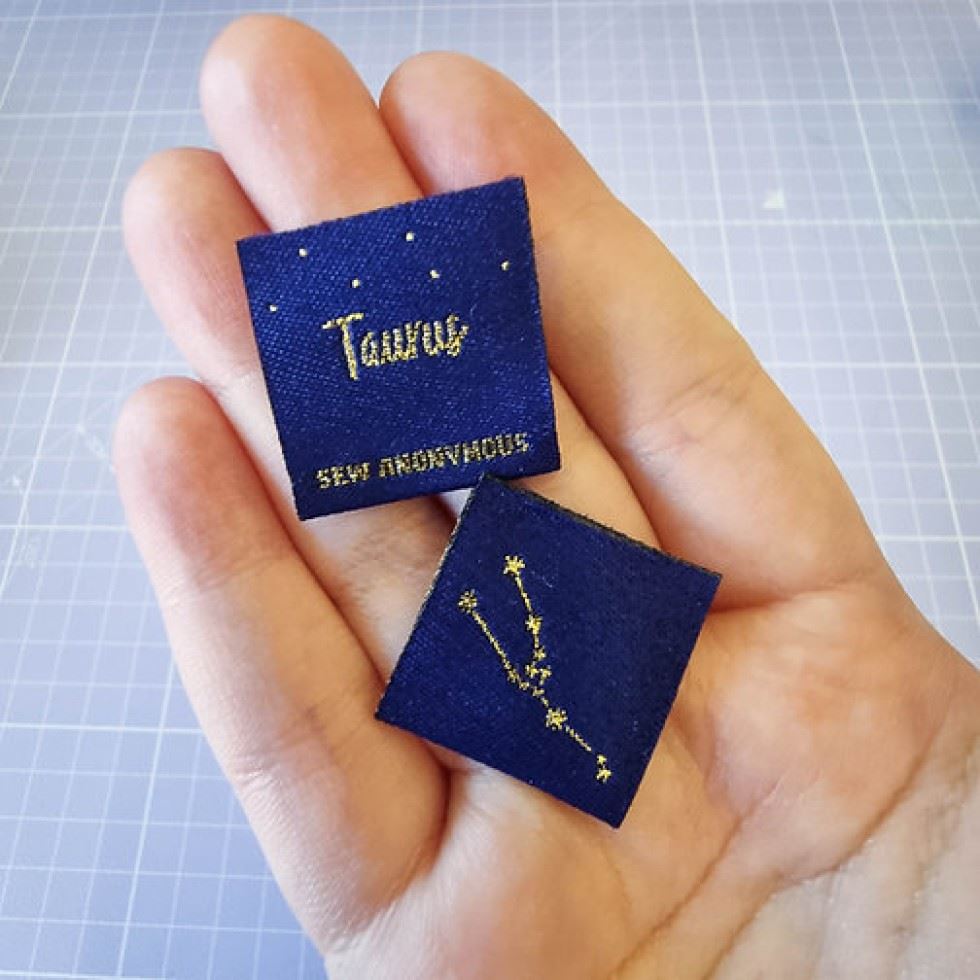 Sew Anonymous Star Sign Metallic Woven Labels Taurus
 