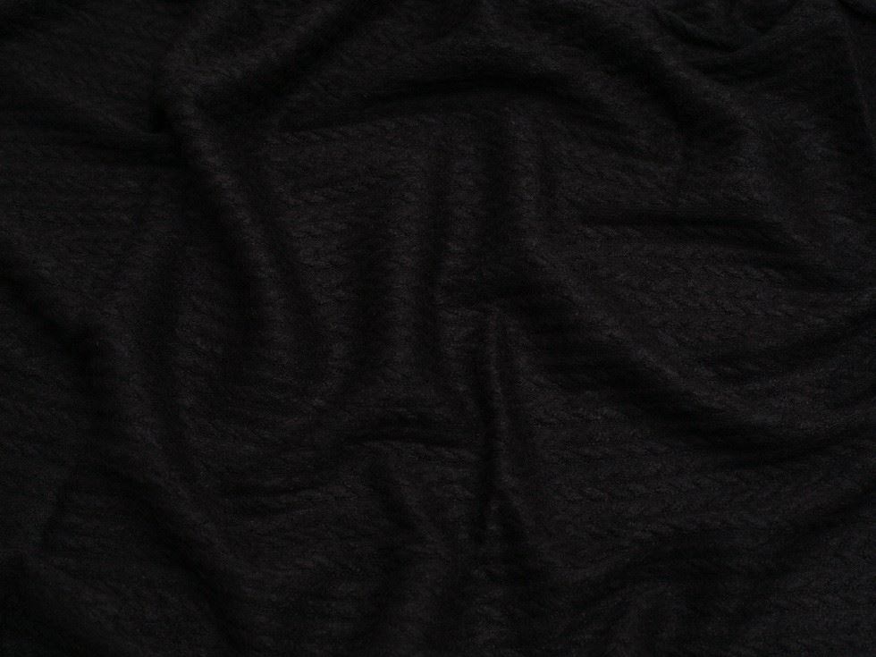 Rope Textured Stretch Knit Fabric Black
 