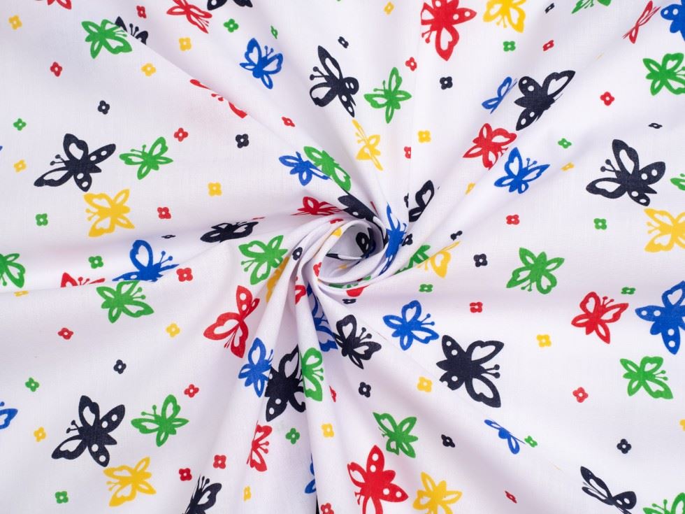 Red Printed Polycotton Fabric
