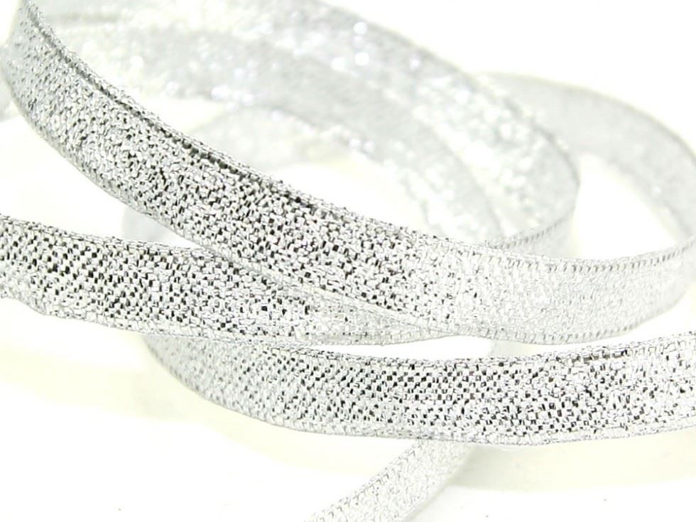 Lame Pull Cord Ribbon Silver