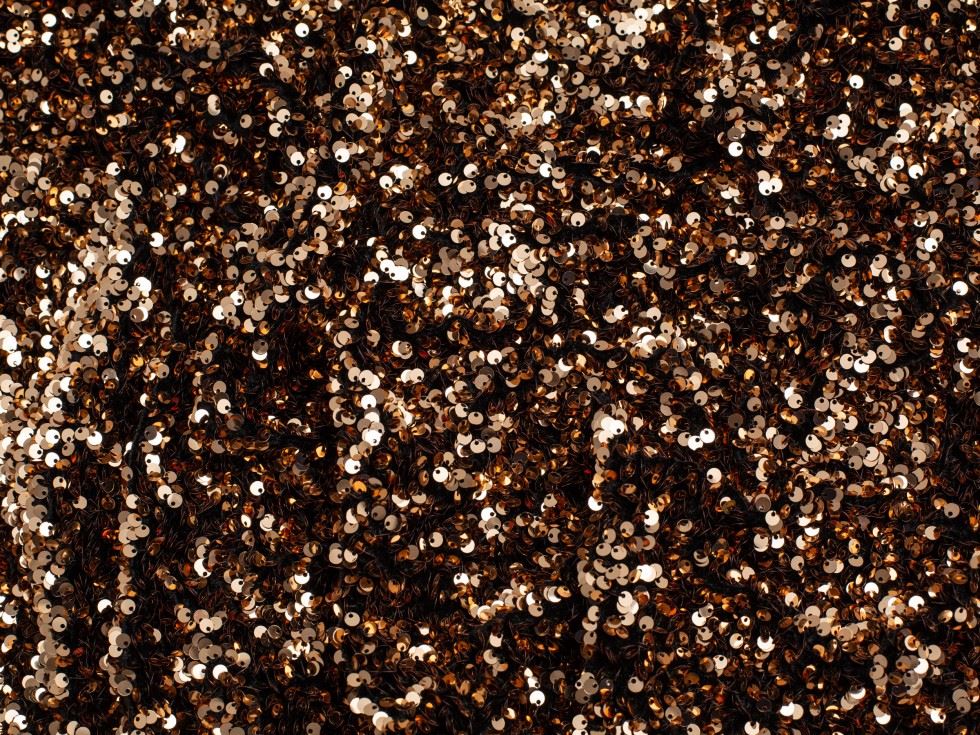 Minerva Core Range Sequin Soft Velvet Stretch Knit Fabric Bronze on Black
 