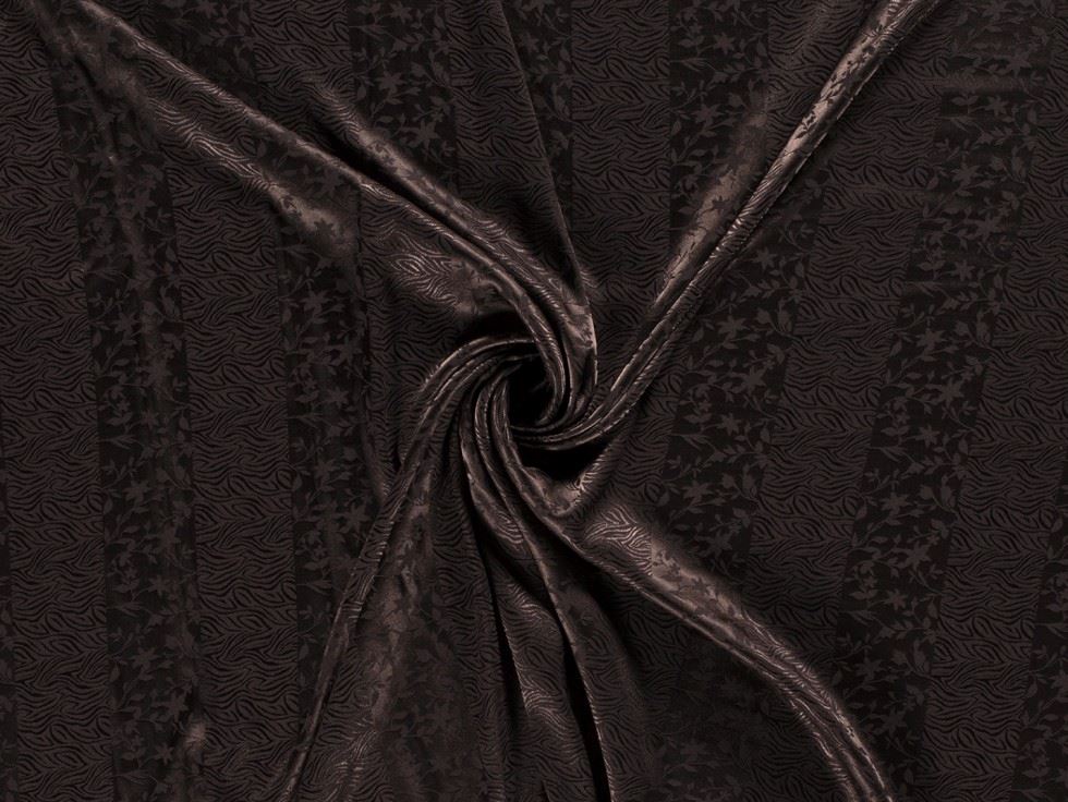 Stretch Woven Satin Fabric Dark Brown