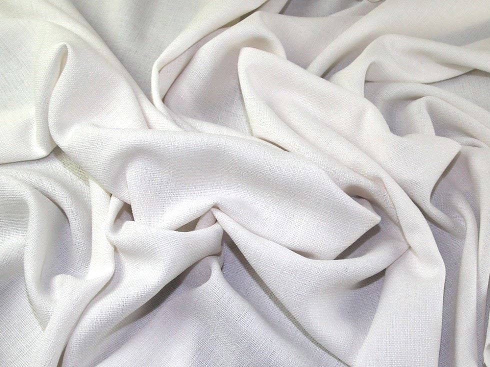 Minerva Core Range White Coast Linen Look Textured Suiting Fabric