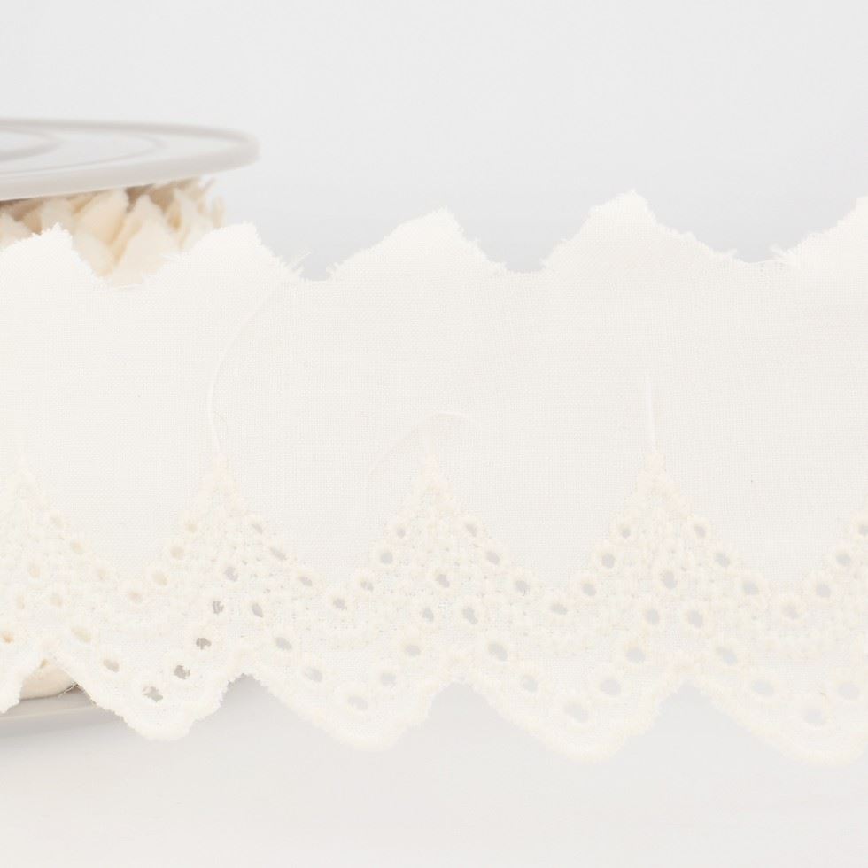 Stephanoise Eyelet Lace Trim Ivory
 