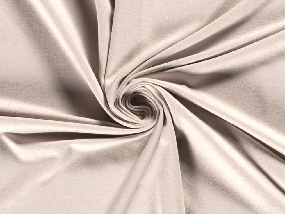 Cream Ecovero Viscose Jersey Stretch Knit Fabric
