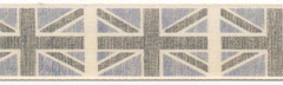 Berisfords 1 Grey Union Jack Flag Ribbon